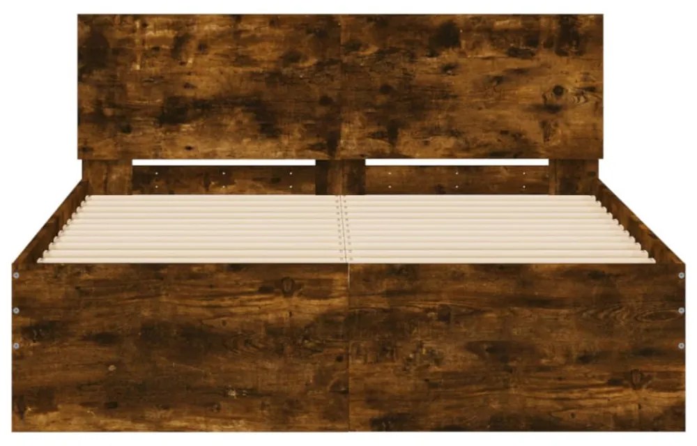 füstös tölgy színű ágykeret fejtámlával 120 x 190 cm