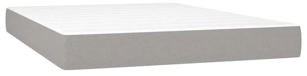 sötétszürke szövet rugós és LED-es ágy matraccal 140x190 cm