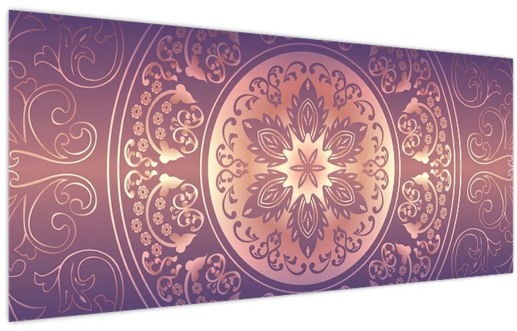 Kép - Mandala lila színátmeneten (120x50 cm)