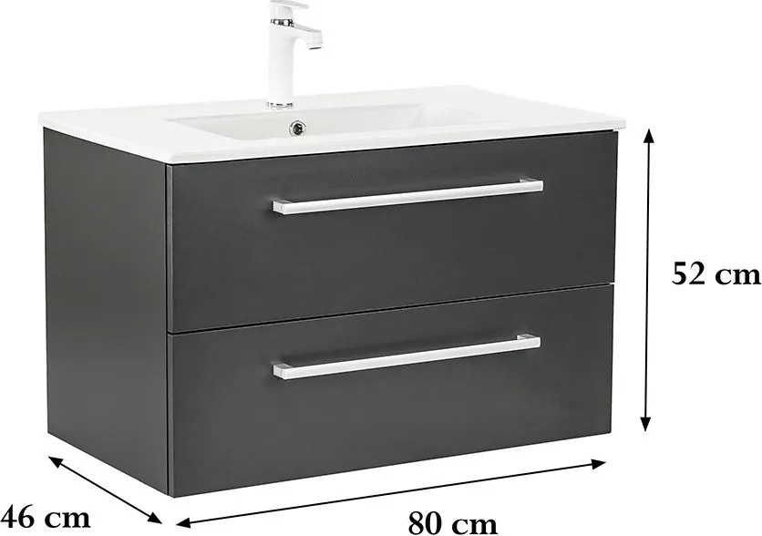 Vario Clam 80 Fürdőszoba alsó szekrény mosdóval