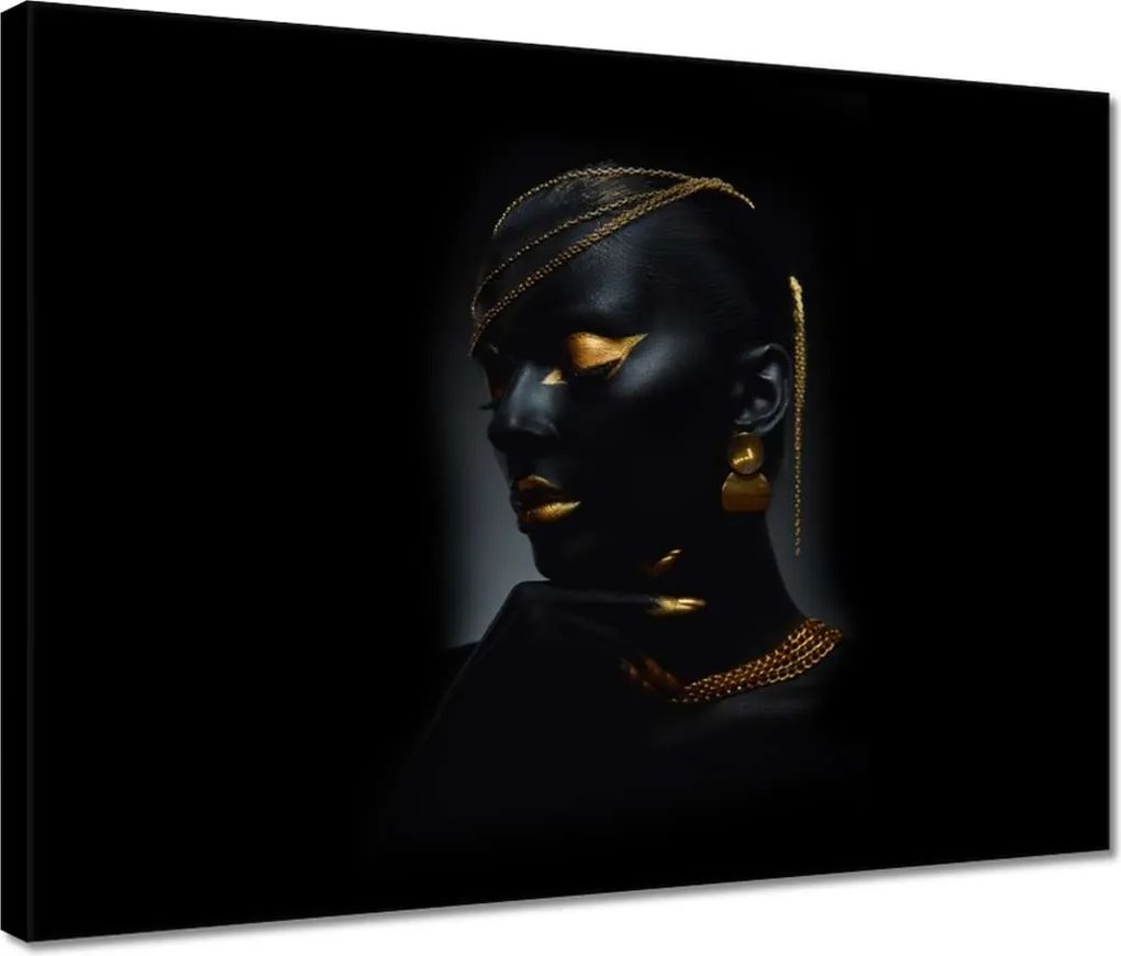 Vászonkép 40x30 Fej arany díszítéssel