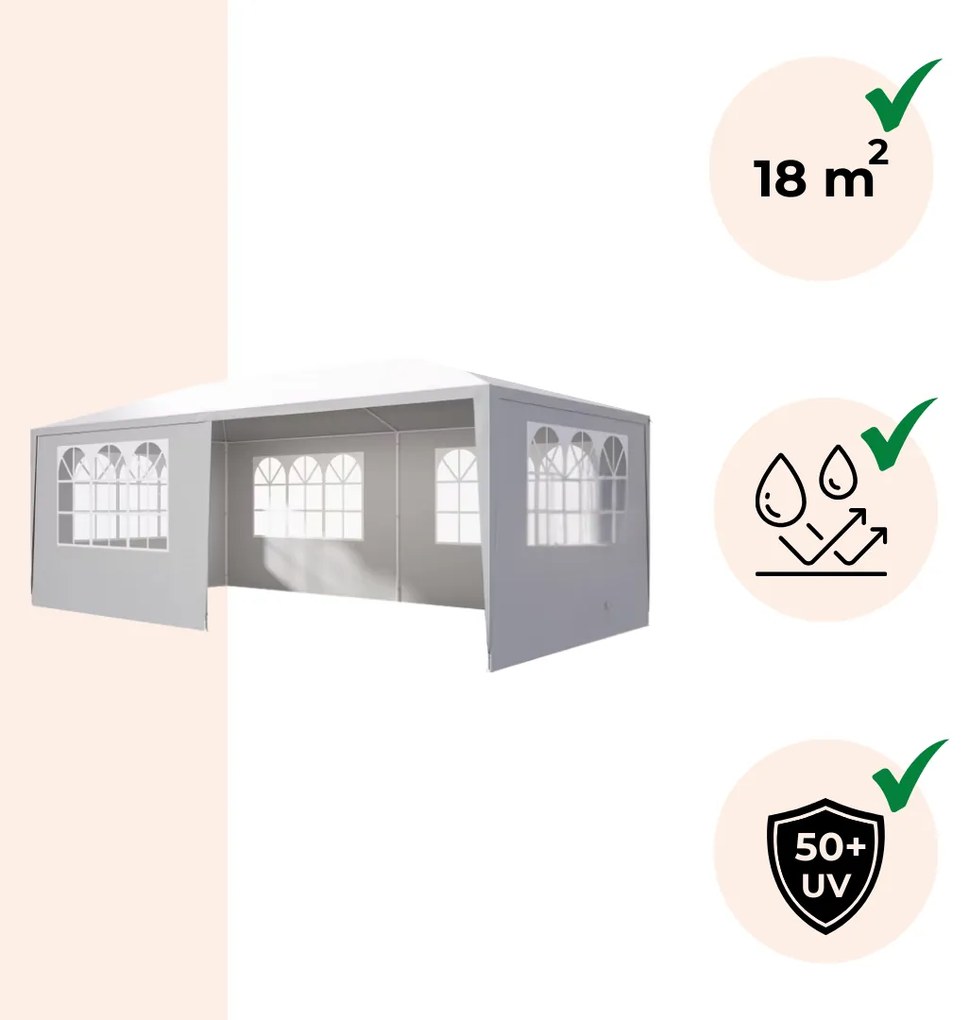 NEAPOL rendezvénysátor, 3x6m, fehér Jurhan