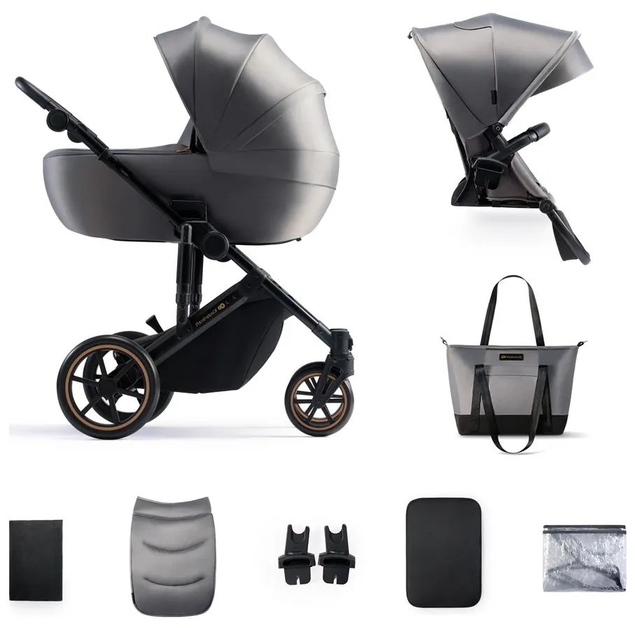 KINDERKRAFT - Kombinált babakocsi 2in1 PRIME 2 szürke
