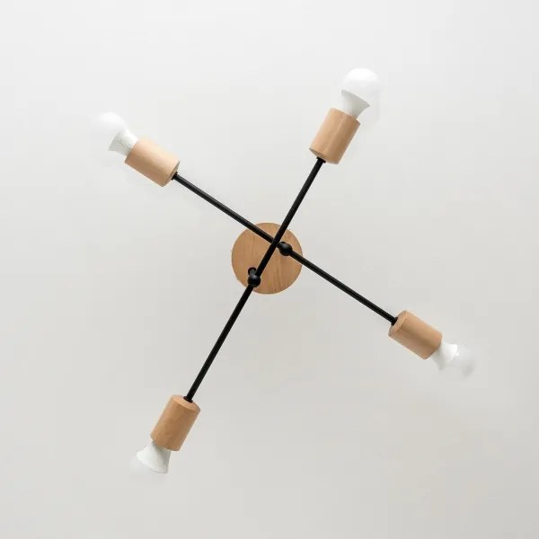 Felületre szerelt mennyezeti csillár CAMBRIDGE 4xE27/15W/230V fenyő