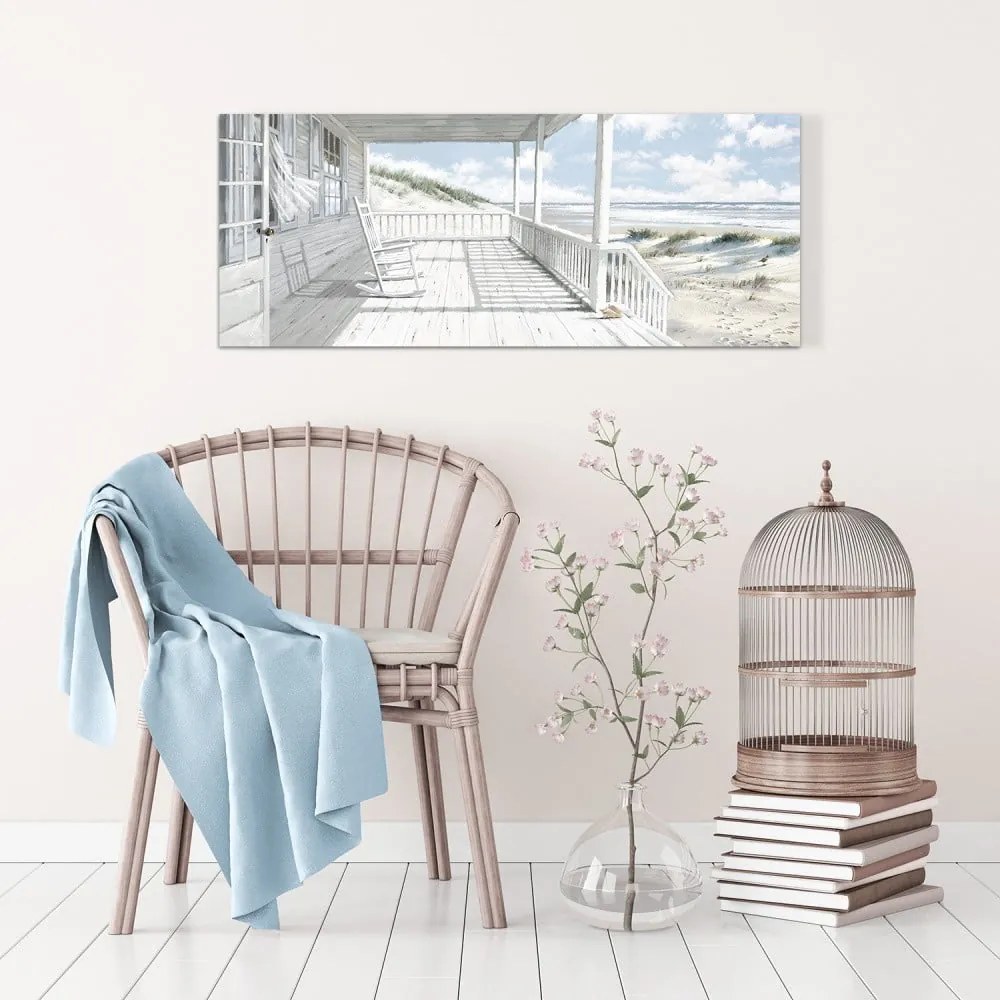 Canvas Watercolor House On The Beach fali kép, 60 x 150 cm - Styler