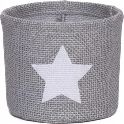 Juta virágtartó fedél Juta virágtartó csillag mintával 12,5x ⌀14 cm szürke