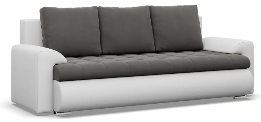 Tokio kanapéágy, bársony + műbőr, szürke - fehér