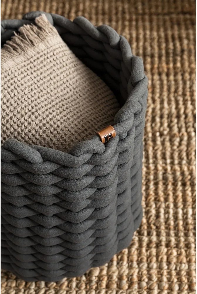 Textil tárolókosár ø 25x25 cm Peach Skin Round M – Bigso