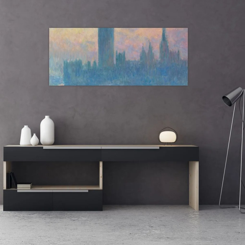 Kép - Claude Monet, The Houses of Parliament, Sunset, reprodukciók (120x50 cm)