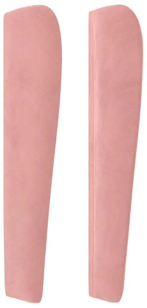 rózsaszín bársony fejtámla szárnyakkal 83 x 23 x 118/128 cm