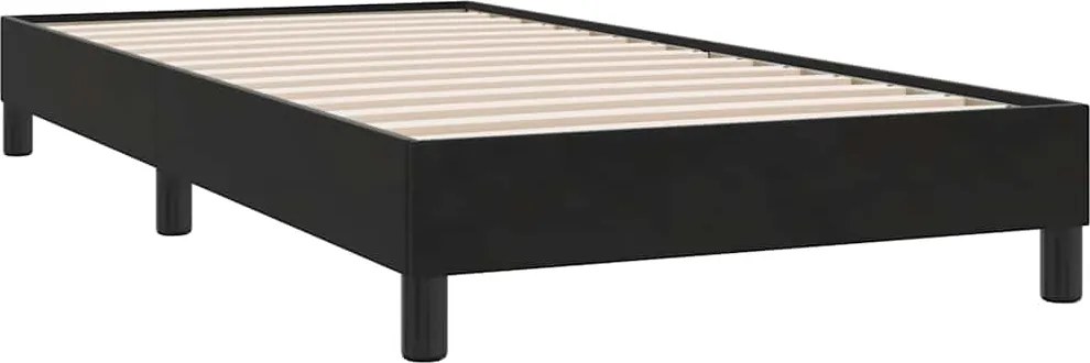 vidaXL fekete bársony ágykeret matrac nélkül 90x210 cm