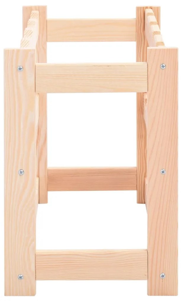 Fenyőfa bortartó állvány 12 palackhoz