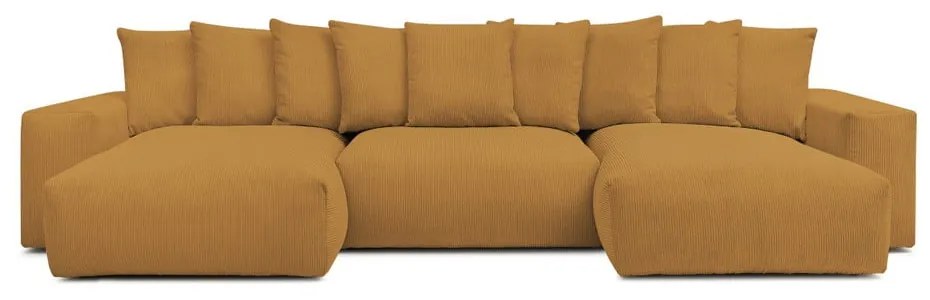 Mustársárga kordbársony sarokkanapé Voltaire – Bobochic Paris