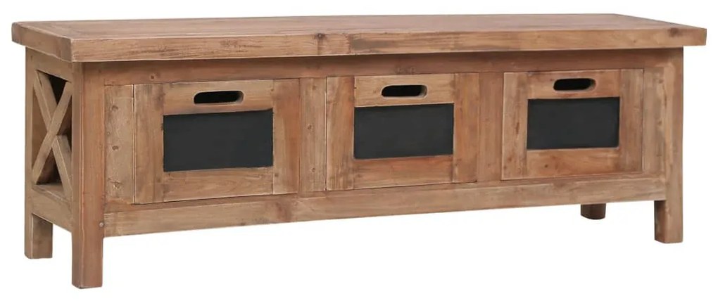 tömör mahagóni TV-szekrény 3 fiókkal 120 x 30 x 40 cm