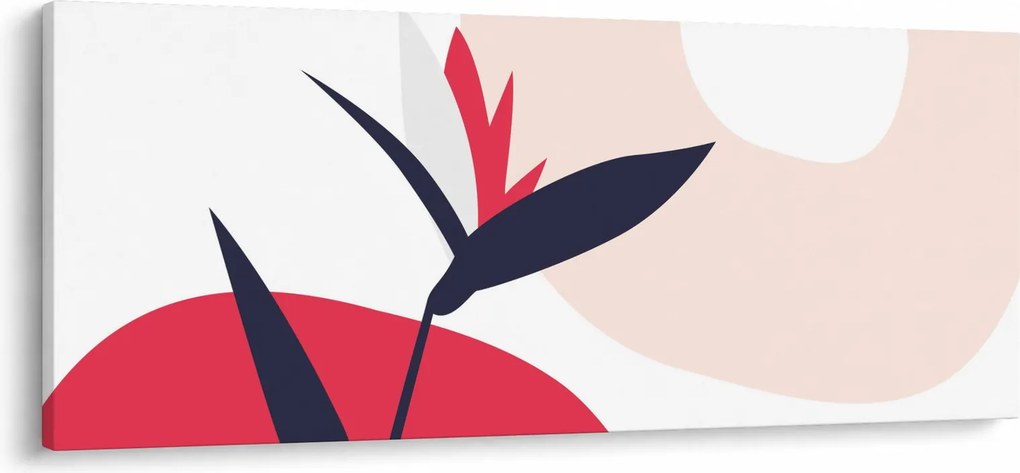 Kép - Rózsaszín virágos absztrakció N⁰1 (120x50 cm)