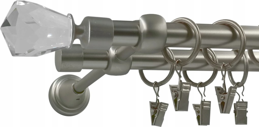 Dupla Függönykarnis Satin 16+16mm Light Crystal 140cm