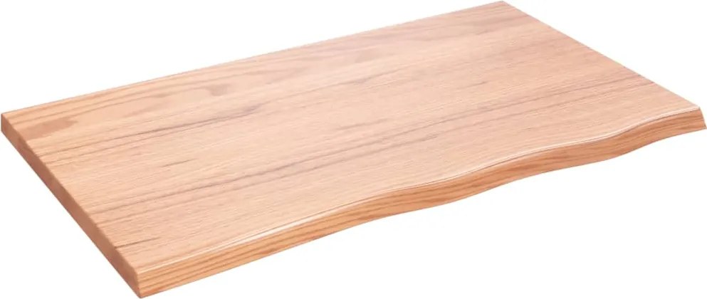 vidaXL világosbarna kezelt tömör tölgyfa fali polc 100x60x(2-4) cm