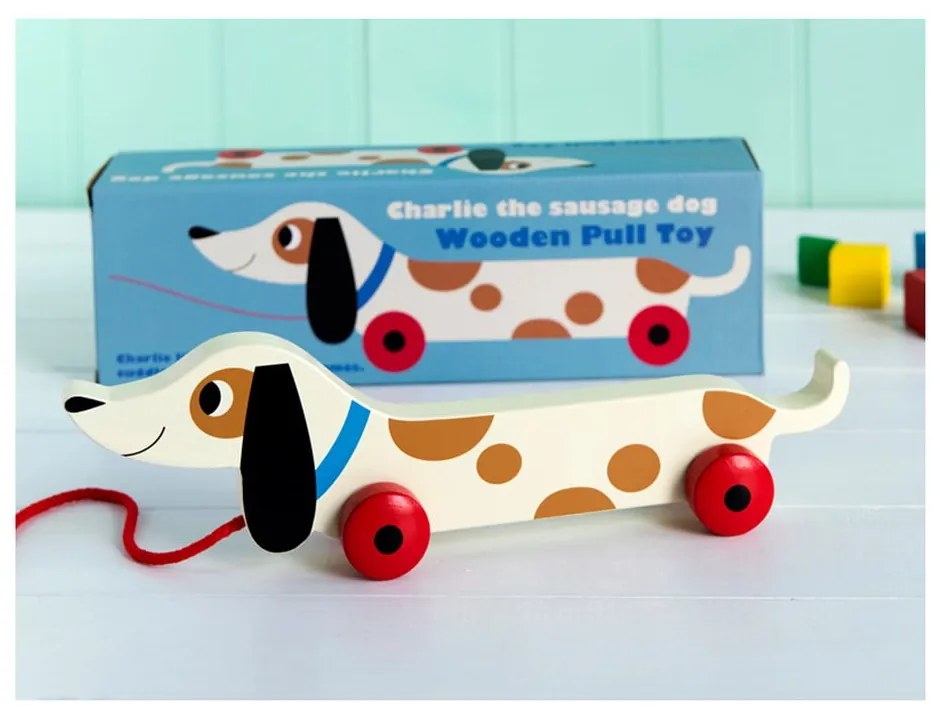 Charlie The Sausage Dog húzható fajáték, hossz 31,5 cm - Rex London