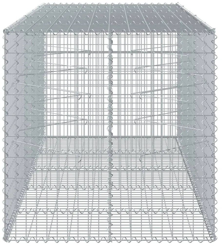 horganyzott vas gabion kosár fedéllel 250 x 100 x 100 cm