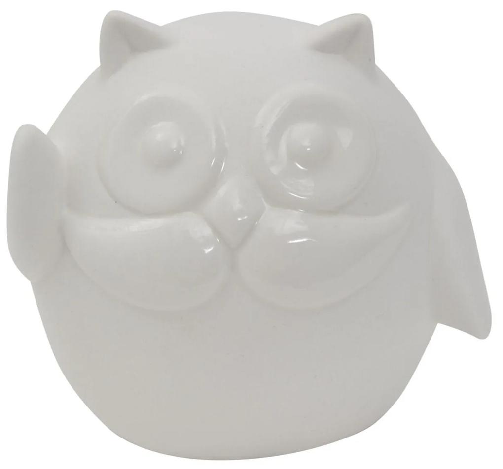 OWL II fehér porcelán dísztárgy