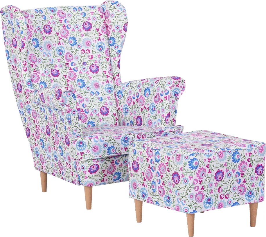 LOKO skandináv fülke fotel lábtartóval