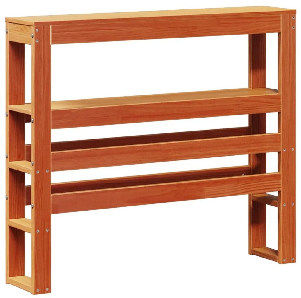 vidaXL viaszbarna tömör fenyőfa ágykeret fejtámlával 90 x 200 cm