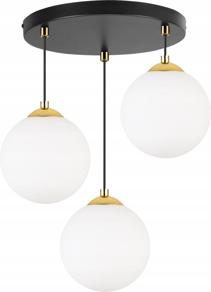 Függőlámpa Hármas Mennyezeti Csillár Plafon Gömb Arany Króm Led