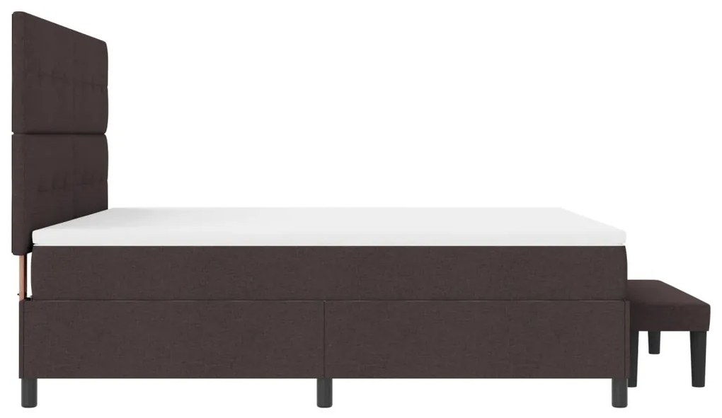 vidaXL Boxspring ágy matraccal és paddal, sötétbarna, 180x200 cm szövet