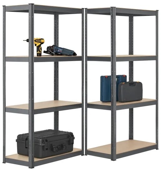 Juskys 2 darabos polc szett - 160x80x40 cm - szürke