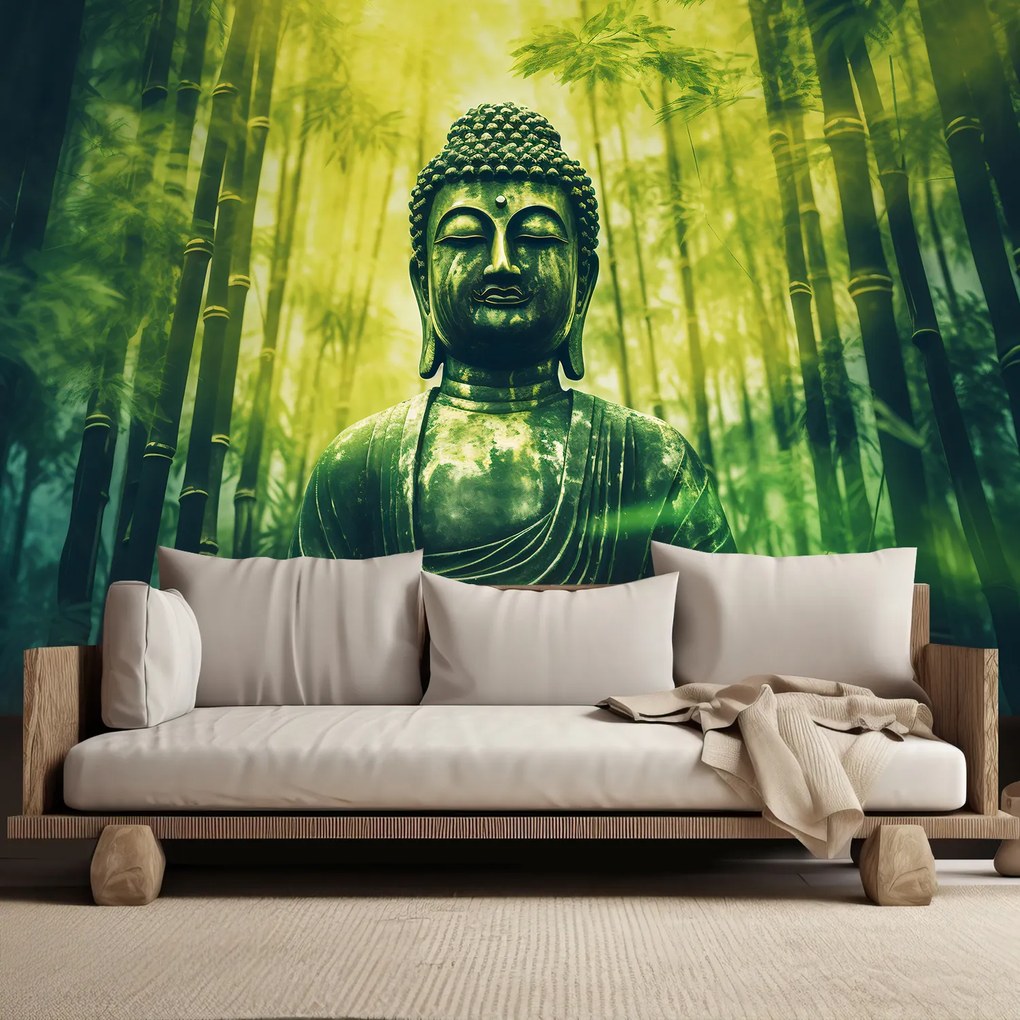 Gario Fotótapéta Buddha a bambusz erdőben Anyag: Vlies, Méret: 100 x 70 cm