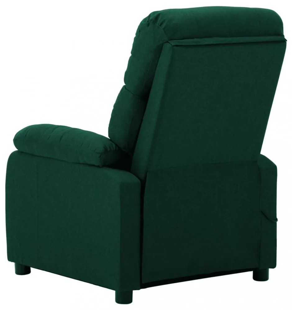 sötétzöld szövet elektromos masszázsfotel