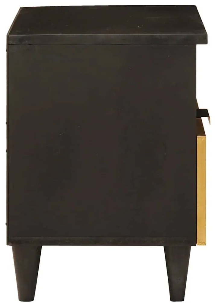 Éjjeli asztal fiókkal 2 pcs Fekete és Arany 40 x 33 x 46 cm