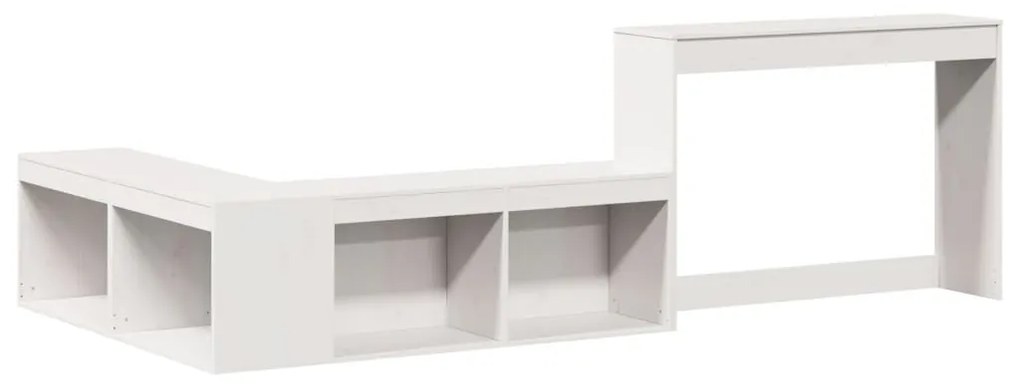 fehér tömör fenyőfa éjjeliszekrény íróasztallal 232x112x75 cm