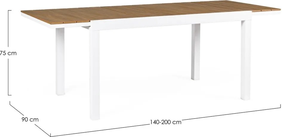 Alumínium kerti étkezőasztal 90x140 cm Elias – Bizzotto