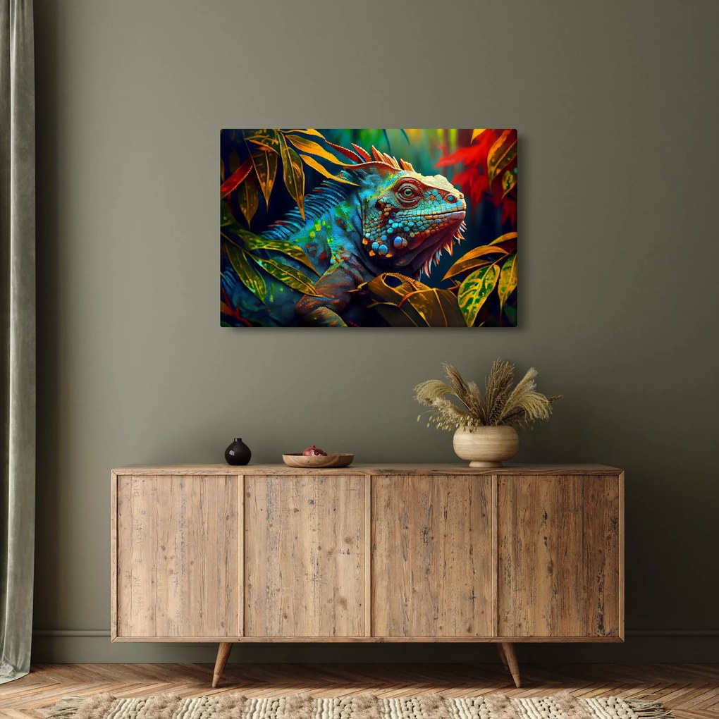 Kép - Színes leguán (90x60 cm)