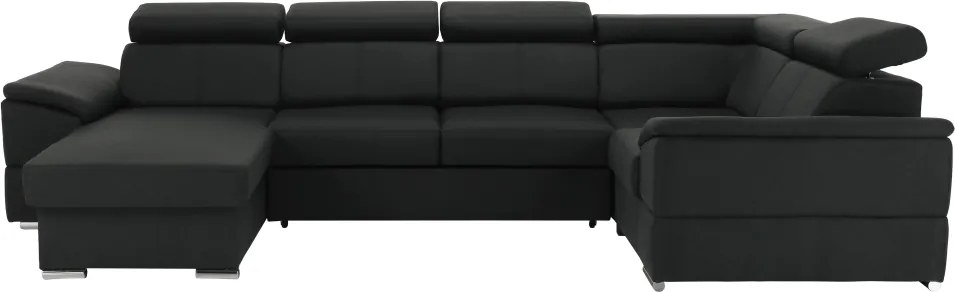 Ülőgarnitúra, sötétszürke, balos kivitel, SEGORIA ROH U