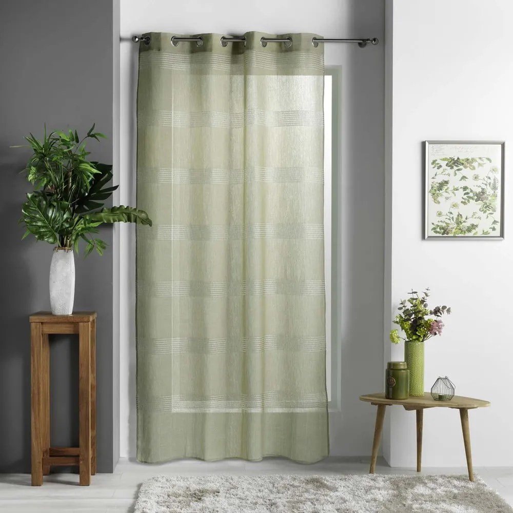 Khaki átlátszó függöny 140x280 cm Ajourela – douceur d'intérieur
