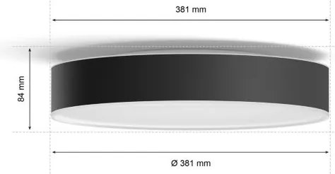 Philips - LED dimmelhető mennyezeti lámpatest Hue ENRAVE M LED/19,2W/230V fekete + távirányító