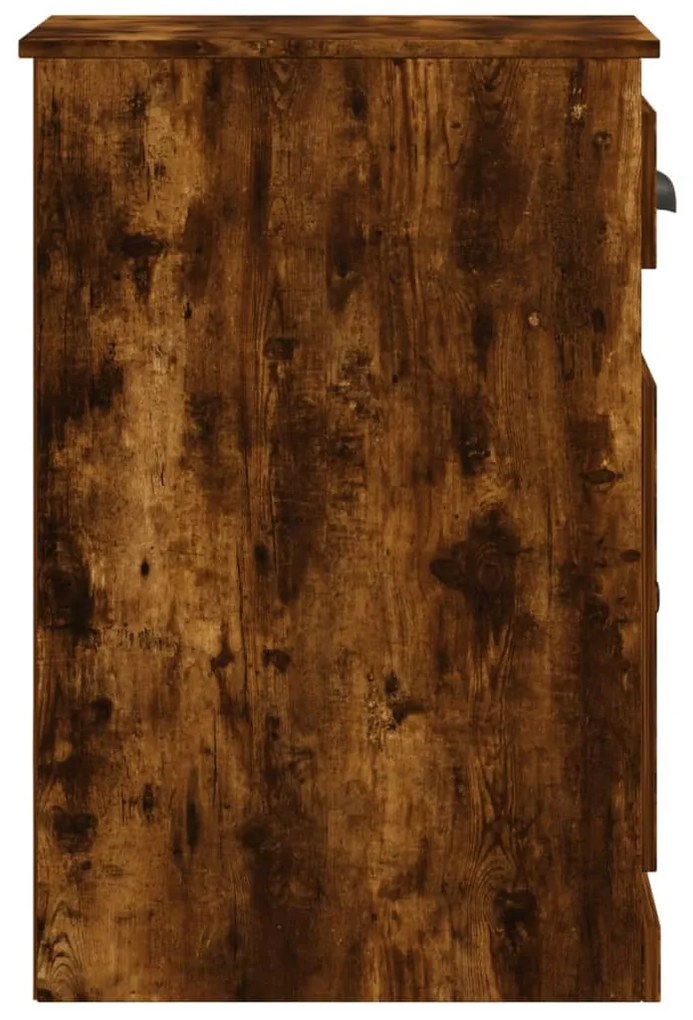 füstös tölgy színű szerelt fa kisszekrény fiókkal 40x50x75 cm