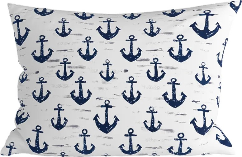 Pamut párnahuzat NAVYSTA POLY 50x70 cm, kék-fehér