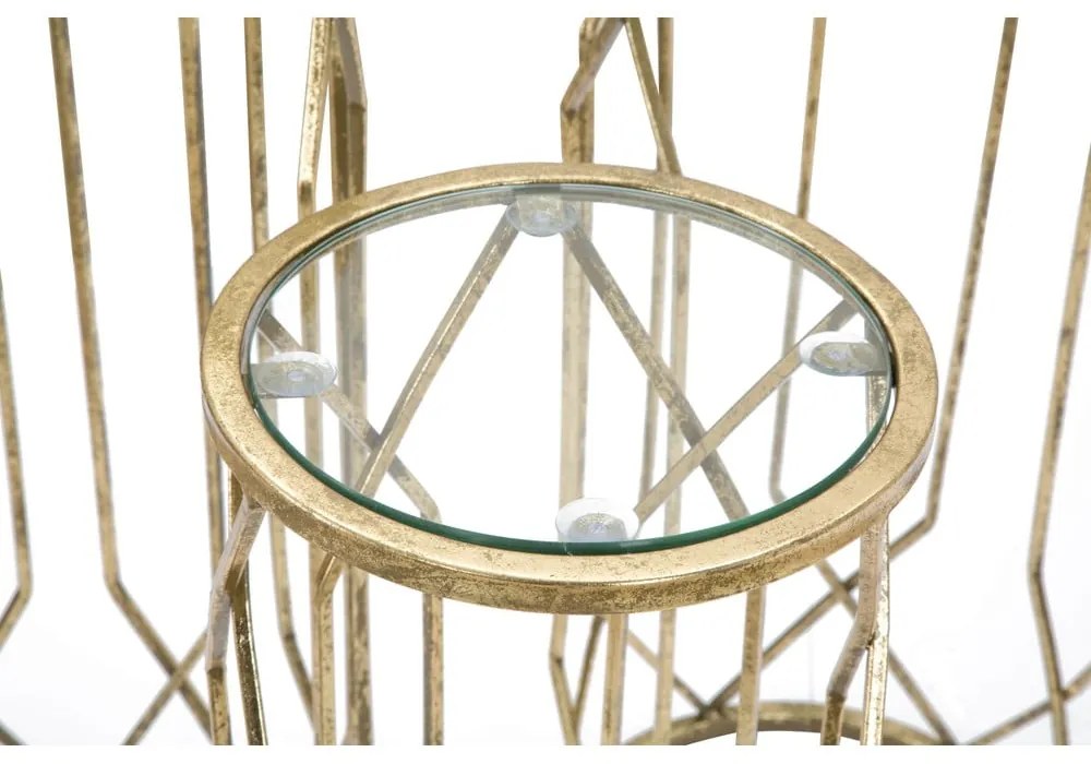 Kerek tárolóasztal szett üveg asztallappal, 3 db-os ø 32 cm Tunisi – Mauro Ferretti