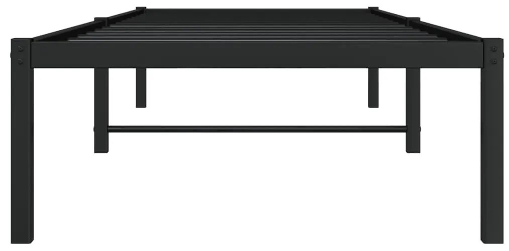 fekete fém ágykeret 80 x 200 cm