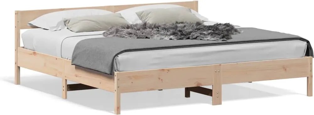 vidaXL tömör fenyőfa ágy matrac nélkül 180 x 200 cm