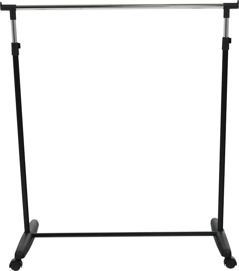 Görgős ruhaálvány, króm/fekete műanyag, SOREN