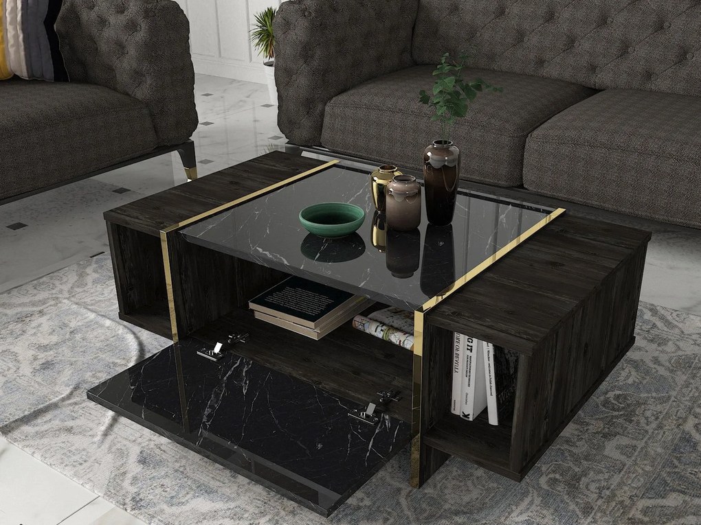 Dohányzóasztal Veyron - Black, Gold