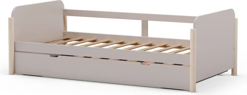 Krémszínű borovi fenyő gyerekágy kihúzható pótággyal 90x190 cm Enola – Marckeric
