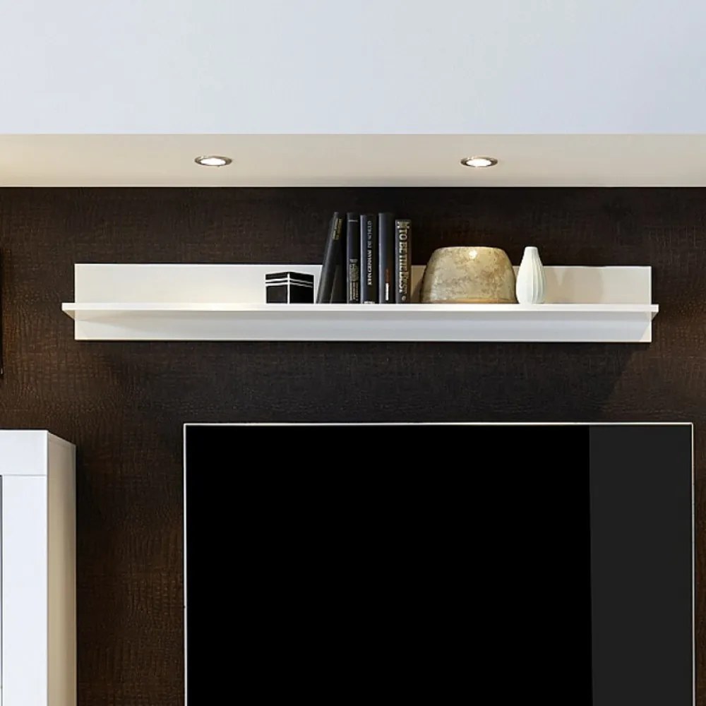 CITY polc, fehér, magasfényű lakkozott