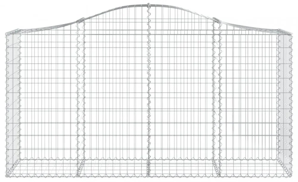 2 db íves horganyzott vas gabion kosár 200 x 50 x 100/120 cm