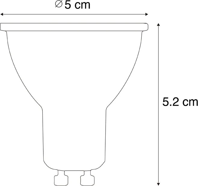 5 darabos GU10 50 dimmelhető LED izzó készlet 3,9W 450 lm 3000K Longlife