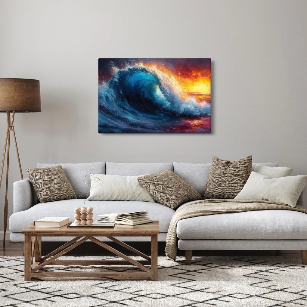 Kép - Hullám a naplementében (90x60 cm)